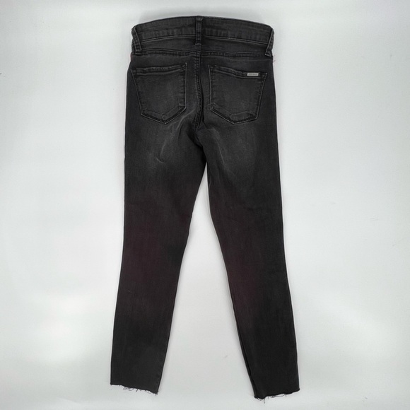 STS Blue Stella High Rise Black Red Striped Frayed Crop Hem Jeans Size 25 - Picture 3 of 6